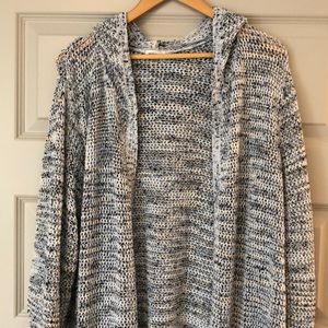 Women’s long hooded sweater—comfy!